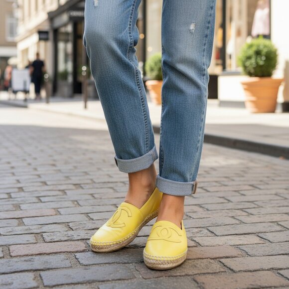 Chanel Yellow  Espadrilles - Picture 4 of 9